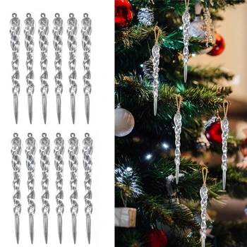 12pcs 13cm Modeliavimas Ledo Kalėdų Medžio Kabo Ornamentu Netikrą Varveklis Prop Žiemai Užšaldyti Šalies Kalėdų Eglutės Kabinti Apdaila
