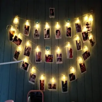 1,5 M 10leds Foto Įrašą Turėtojas LED String žiburiai Kalėdų, Naujųjų Metų Vestuvių Namų Puošybai Šiltai balta Pasakų žibintai, Baterija