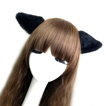 1 Pora Kačių Fox Ausų Plaukų Segtukai Moterų, Mergaičių Mados Pliušinis Headclips Miela Dovana Cosplay, Anime, Šokių Plaukų Aksesuarai