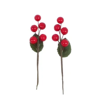 1 Set Red Pearl Plastiko Stamens Dirbtinių Gėlių, Vaisių Stamen Uogos Pluoštas 