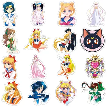 10/50Pcs/daug Sailor Moon Japonijos Anime Lipdukas Motociklo Automobilis 