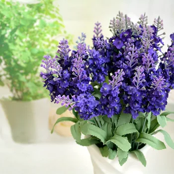 10 Galvų Romantiška Provanso apdailos levandų gėlių šilko dirbtinės gėlės grūdų dekoratyvinis Modeliavimas, vandens augalai