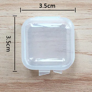 10 Vienetų Mini Plastiko Maža Dėžutė Papuošalų Ausų Talpinimo Konteinerių Karoliukai Makiažas Skaidrus Dekoratyvinis Įrankių Dėžė