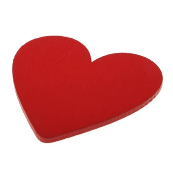 10 Vienetų, Raudonasis Mediniai Širdies Skiltelės Medienos Širdies Embellishment, Vestuvių Dekoravimas