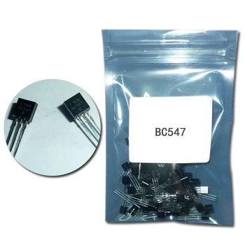 100vnt/Daug Tranzistorius CINKAVIMAS BC547 TO-92 0.1 A 45V NPN BC 547 Tranzistorių mikroschemoje