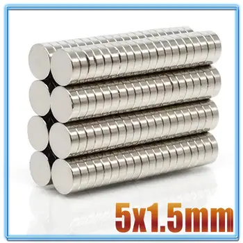 100vnt Mini Mažas N35 Apvalus Magnetas, 5x1 5x1.5 5x2 5x3 5x4 5x5 mm Neodimio Magnetas Nuolatinis NdFeB Super Stiprūs, Galingi Magnetai