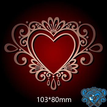 103*80mm nėrinių širdies naujos Metalo Pjovimo Miršta kortele 