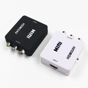 1080P Mini HDMI į VGA RCA AV Composite Adapteris Keitiklis su 3.5 mm Audio kabelis VGA2AV / CVBS + Audio PC HDTV Skaičiuoklė