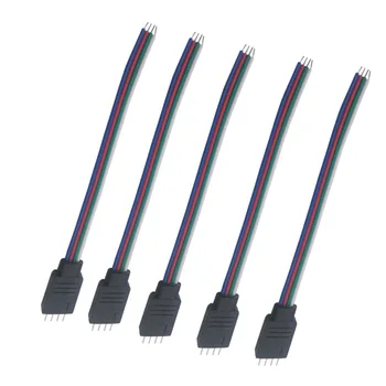 10vnt 4pin RGB led jungtis viela kištukinė jungtis kabelio 3528/5050 RGB led juostelės 10vnt/daug