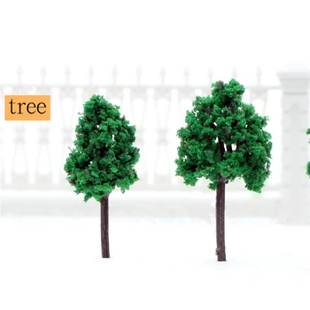 10vnt/Pak Tamsiai Žalia Modelis Medžių Masto Traukinio Parko Geležinkelio Geležinkelio Maketas Wargame Dekoracijos Scena Diorama Žaislai, 3CM-5CM