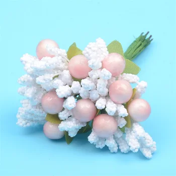 10VNT Pearl Uogų Dirbtinių Gėlių Stamen Mulberry Vielos Kamieninių Vestuvių Dekoravimas 
