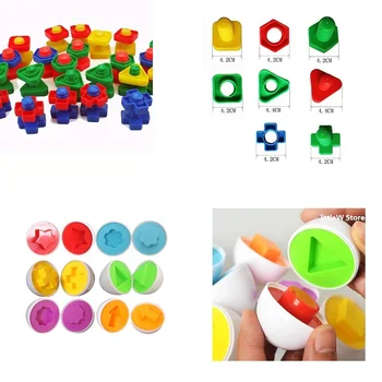 12PCS Montessori Mokymo Ugdymo Matematikos Žaislai Vaikams Rungtynės Smart Kiaušiniai Varžtai 3D Puzzle Žaidimas Vaikams Švietimo Žaislai