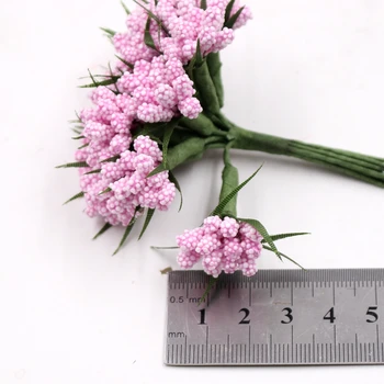 12pcs Putų Stamen Dirbtinės Gėlės, Puokštės, Vestuvių Šalis Dekoro Mariage Pom Pom Flores Artificiales Modeliavimas Augalai