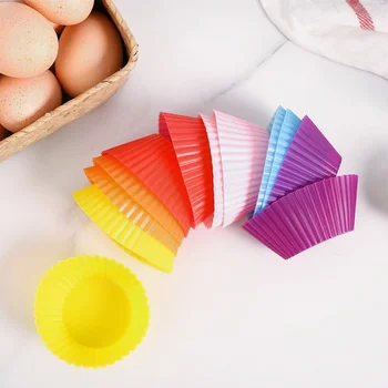 12pcs silikoninės keksiukų puodelių, torto formą kepimo reikmenys cupcake įrankiai įdėklų formos silicio formų priedai bakeware putėsiai