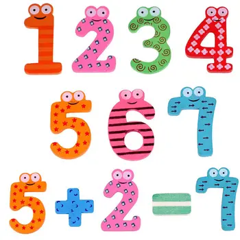 15 Vnt/set Mediniai Montessori Kūdikių Skaičius, Šaldytuvas, Šaldytuvo Magnetų Skaičius Stick Matematikos Vaikams mokomieji Žaislai Vaikams