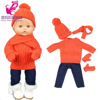 16 colių Nenuco lėlės drabužiai rožinis megztinis skrybėlę, šaliką Ropa y su Hermanita 40 cm, kūdikių lėlės, kostiumai žiemos Kalėdų nustatyti