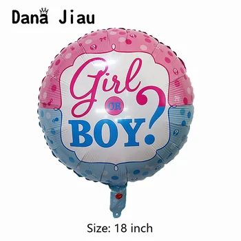 18inch BABY SHOWER apdailos helio balionas su gimtadieniu Lyčių Atskleisti mergaitė ar berniukas JIS ar JI folija balionas vaikams žaislų didmeninė