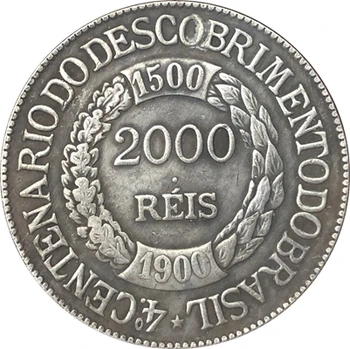 1900 Brazilija 2000 Reis monetų KOPIJOS