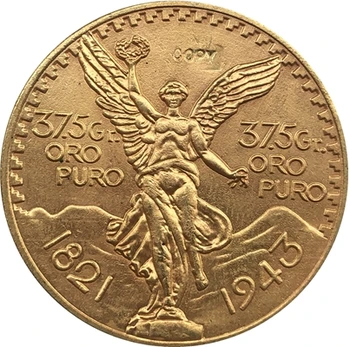 1943 Meksika 50 Pesas monetos KOPIJA 37mm