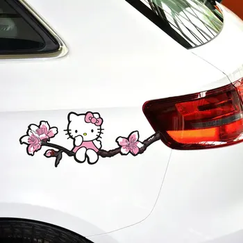 19CM 28CM Gėlių Filialas KT Pink Cartoon Mielas Mielas Automobilių Lipdukai Kūrybos Apdailos Lipdukai, Auto Tuning Optikos D10