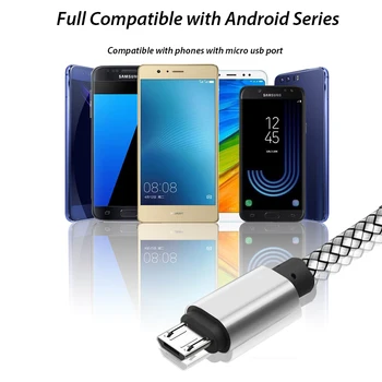 1m 2m 3m Ilgio Micro USB Greito Įkrovimo Kabelis Mobiliojo Telefono Įkroviklio Laidas Laidas Samsung Galaxy A6 A7 2018 Huawei Honor 8A Pro