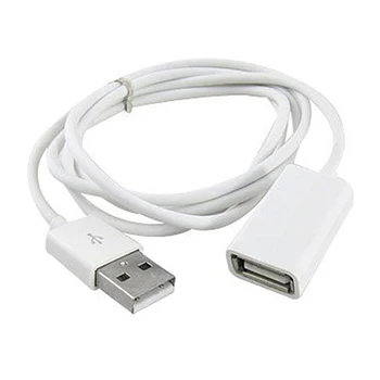 1M PVC Balta Metalo USB 2.0 Vyrų ir Moterų Pratęsimo Adapterio Kabelis Laidas 1m 3Ft Duomenų Kabeliai