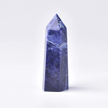 1pc Natūralių Kristalų Taško Sodalite akmens Gydymo Obeliskas, Mėlynas Kvarcas Lazdelė Ornamentu Namų Dekoro Reiki Energijos Akmenų Piramidė