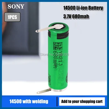 1pc Sony 14500 3.7 V AA 680mAh Ličio Baterijos Su Suvirinimo elektriniai dantų šepetėlis Plaukų Skustuvas clipper Įkraunamų elementų