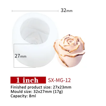 1pcs 1/1.5/2 Colių Ledo Kubelių padėklas 3D Rose Flower 