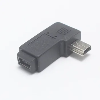 1pcs 90 Laipsnių Kairėje ir Dešinėje Kampu, Mini USB 5pin moterį, Micro USB Male Duomenų Sinchronizavimo Adapterio Kištukas Micro USB Į Mini USB Jungtis