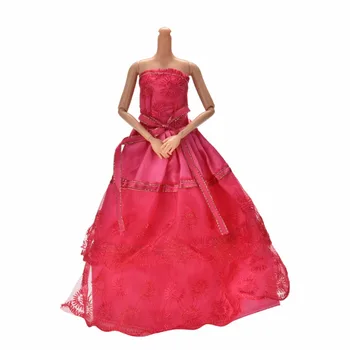 1PCS Elegantiškas Rankų darbo princesė Vestuvių Suknelė Lėlės Gėlių Lėlės Suknelė drabužiai Drabužiai Kelių Sluoksnių Lėlės Priedai