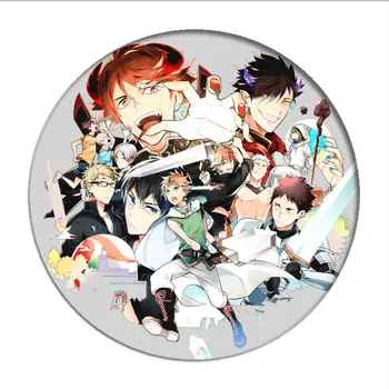1pcs Manga Haikyuu!! Cosplay Emblemos Hinata Shoyo Sagės Smeigtukai 58mm Japonijos Anime Kolekcija Ženklelį už Drabužių, Kuprinės