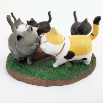 1Pcs Mielas Mini PVC Gyvūnų Figūrėlės Japonijos Bell Katė Lėlės Duomenys Žaislas Kūrybos Rankdarbių Papuošalai Namų Puošybos Amatus