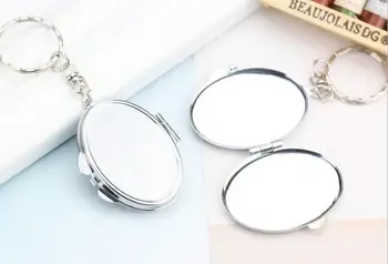1pcs Nešiojamas Sulankstomas Veidrodėlis Key Chain Kišenėje, Kompaktiškas Makiažas Kosmetikos Veidrodis, Raktų Žiedas