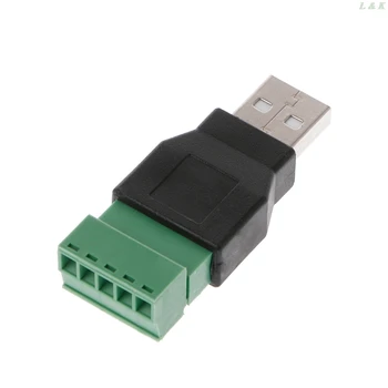 1Pcs USB female į varžto jungtis USB kištukas su shield jungtis USB2.0 Female jungtis, USB female į varžtas terminalo l29k