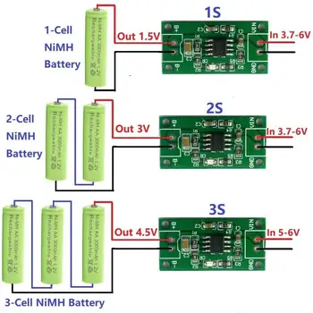 1S 2S 3S LĄSTELIŲ 1A NiMH Įkraunamos Baterijos Smart Kroviklio Modulis Įkrovimo įtampa 1,5 V 3V 4.5 V 5V Įvesties 3.7 V-6 V 5V 4,2 V