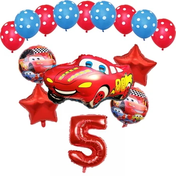 1set Cartoon Automobilių Žaibas McQueen Temą Balionas 36inch Skaičius Aliuminio Balionas Gimtadienio Dekoracijas, Baby Shower Prekes