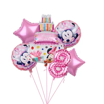 1set mickey mouse minnie folija balionai skaičius folija balionai mini tortas globos baby shower laimingas gimtadienio dekoracijos vaikams