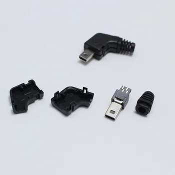 1set Mini USB 8 Pin Suvirinimo Male jack Plug 8P Nikeliuotas Kampas Galvos Jungtis, 4 in 1 