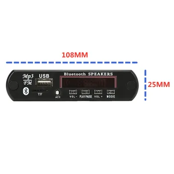 2*3W Stiprintuvo Bluetooth 5.0 MP3 Grotuvas Dekoderis Valdybos 5V (12V Automobilinis FM Radijo Modulio laikiklis FM TF USB AUX Rankų Skambučio Įrašo