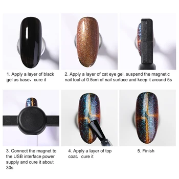 2 in 1 Dvigubas Vadovauja Magnetinis Nagų Stick UV Lempos Rausva Juoda Aukso USB Laidas, Mini Led Kietinimo Lempa Katės Akių Efektą Gelio Nagų Įrankiai