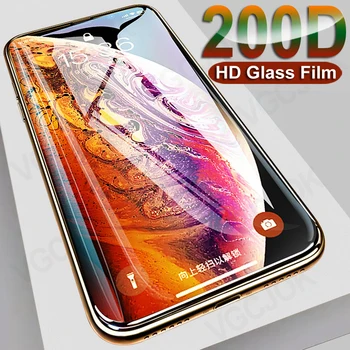 200D Lenktas Grūdintas Stiklas Apple iPhone 11 12 Pro Max iPhone12 mini Screen Protector, iPhone X XR XS Max Glas Apsauginės Plėvelės