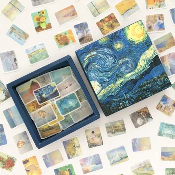 200pcs/pak Van Gogh žvaigždėtas dangus Dekoratyvinis Washi Lipdukai Scrapbooking Klijuoti Etiketės Dienoraštis Raštinės reikmenys Albumas, Lipdukas