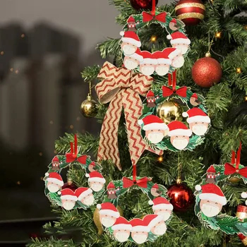 2020 Karantino Kalėdų 3D Apdaila Pavadinimas Norus Kalėdų Senelis Keramikos Dervos Medinis Pakabukas Šeimos Įspaustais Ornamentais