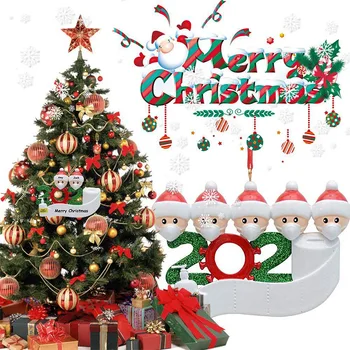 2020 Karantino Kalėdų Ornamentu, Šeimai Šalis Dovana Kalėdų Pakabukas & Drop Papuošalai Kalėdų Senelis Pandemijos -socialinis Atskyrimas