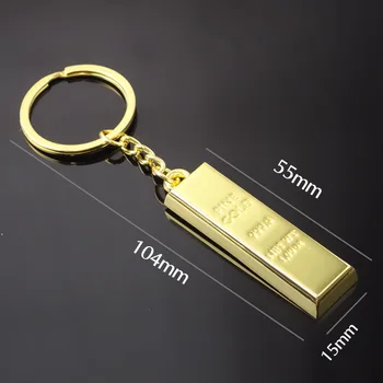 2020 Kūrybos Metalo Dirbtiniais Aukso Juosta tauriųjų metalų baras tauriųjų metalų Keychain Automobilių paketų prižiūrėtojų raktinę trimatis Smulkūs Priedai