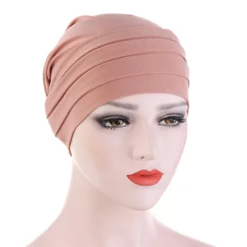 2020 Naujas rait moterims arabų headwrap skrybėlę variklio dangčio soild spalva underscarf kepurės moterų vidinis hijabs turbaną femme musulman