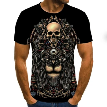 2020 naujas Vasaros Kaukolės modelis spausdinti marškinėliai įdomus Vyrų T-shirt hip-hop ' o drabužių trumpas rankovėmis marškinėliai street drabužių 3d atspausdintas viršūnės