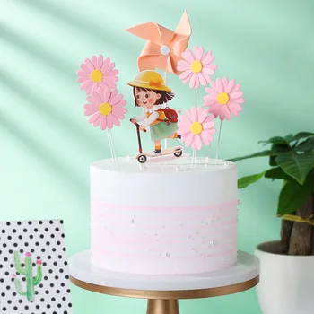 2020 Naujas Violetinis drugelis Gimtadienio Tortas Topper Princesė Mergina Happy Birthday Cake Toppers Vestuvių desertų dekoravimo Vestuvių Vėliava