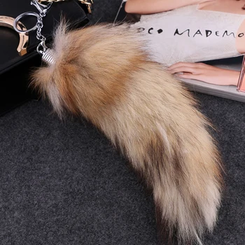 2020 Naują Atvykimo Ilgai Nekilnojamojo Fox Fur Pliušinis Uodega Keychain 